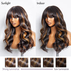 Glueless Loose Wave 5X5 Closure Human Hair Wig - Highlight with Bangs | 10"-28"