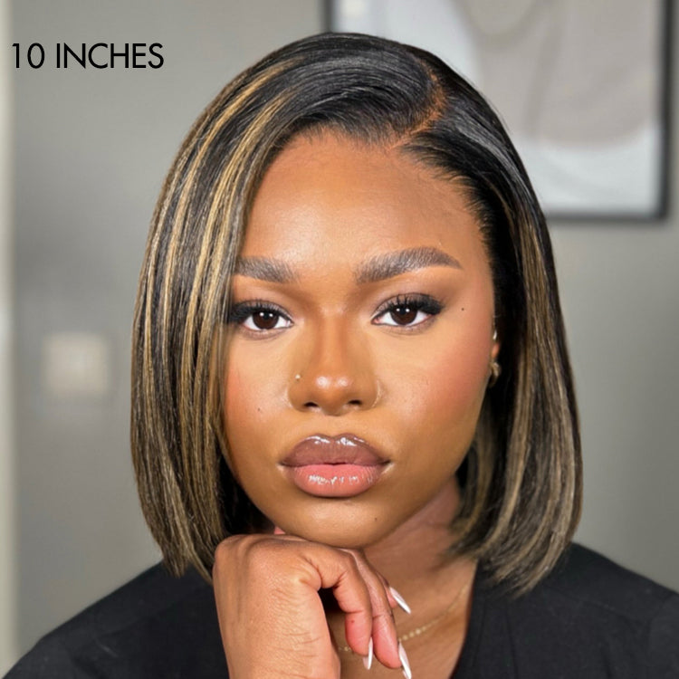 Glueless Bob T-Part Lace Human Hair Wig - Red | 8"-14"