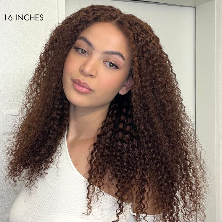 Glueless Curly 5X5 Closure Human Hair Wig - Red | 10"-28"