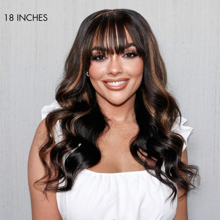 Glueless Loose Wave 5X5 Closure Human Hair Wig - Highlight with Bangs | 10"-28"