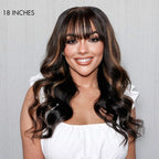 Glueless Loose Wave 5X5 Closure Human Hair Wig - Highlight with Bangs | 10"-28"