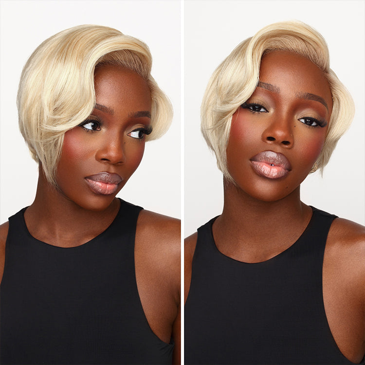 Glueless HD Lace Pixie T-Part Lace Human Hair Wig - Red | 8"-14"