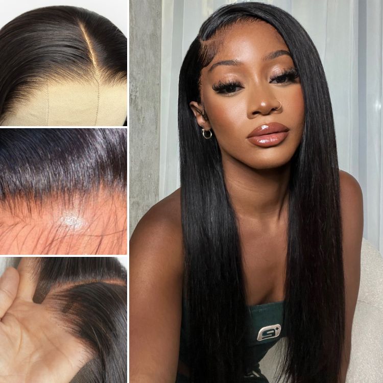 Glueless HD Lace Straight T-Part Lace Human Hair Wig - Blonde | 10"-28"