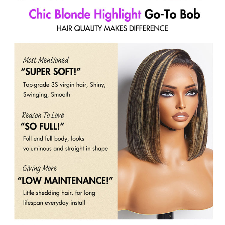 Glueless Bob T-Part Lace Human Hair Wig - Red | 8"-14"