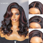Glueless Loose Wave V-Part Human Hair Wig - Red | 10"-28"