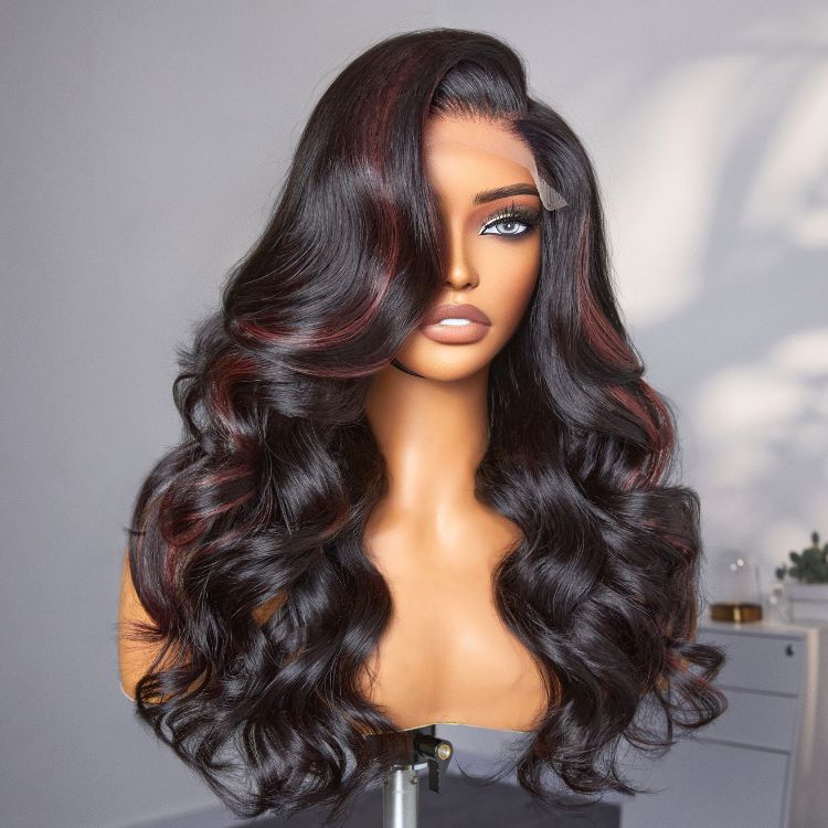 Glueless Loose Wave V-Part Human Hair Wig - Red | 10"-28"