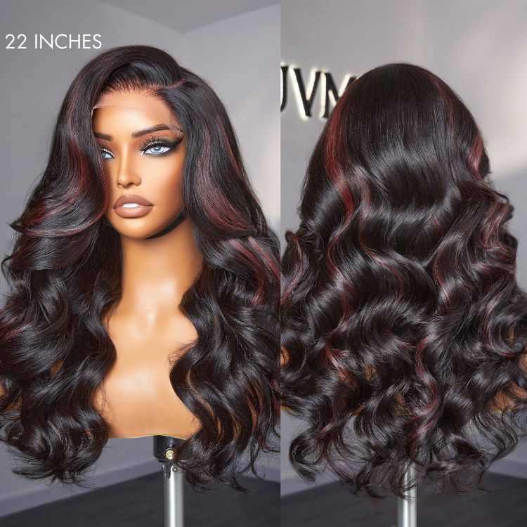 Glueless Loose Wave V-Part Human Hair Wig - Red | 10"-28"