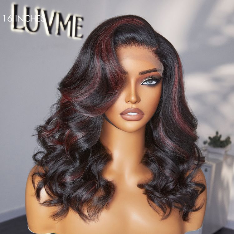 Glueless Loose Wave V-Part Human Hair Wig - Red | 10"-28"