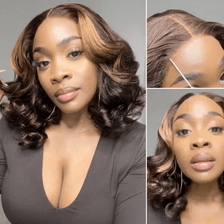 Glueless HD Lace Loose Wave T-Part Lace Human Hair Wig - Red | 10"-28"