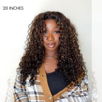 Glueless HD Lace Curly T-Part Lace Human Hair Wig - Highlight | 10"-28"