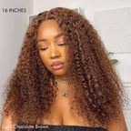 Glueless Curly 5X5 Closure Human Hair Wig - Red | 10"-28"