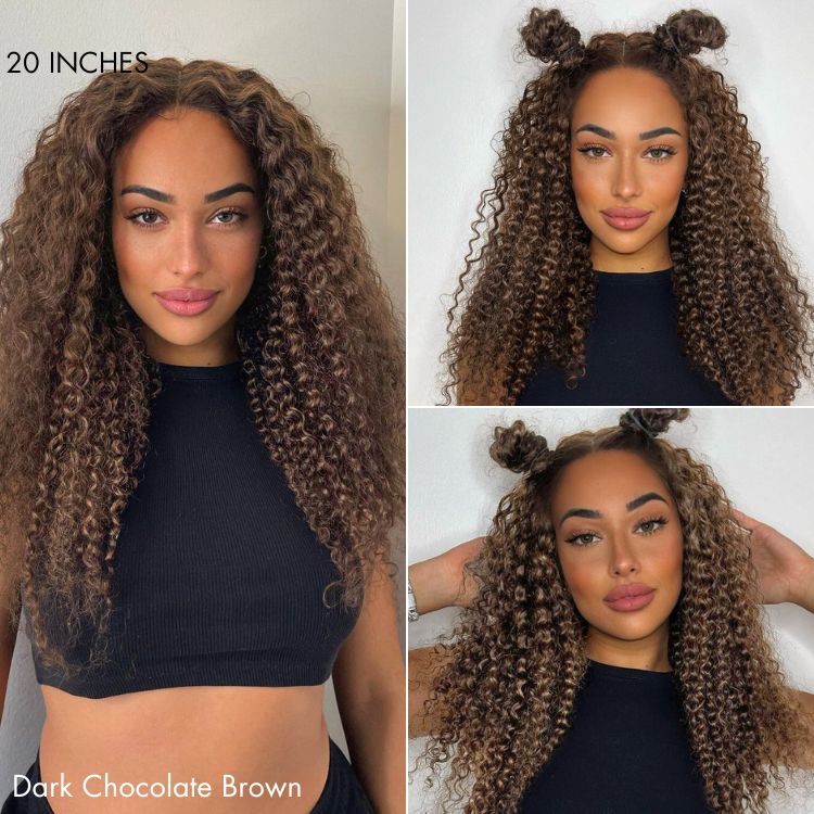 Glueless Curly 5X5 Closure Human Hair Wig - Red | 10"-28"