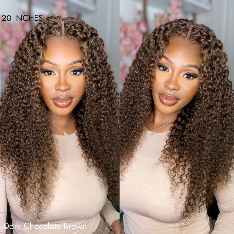 Glueless Curly 5X5 Closure Human Hair Wig - Red | 10"-28"