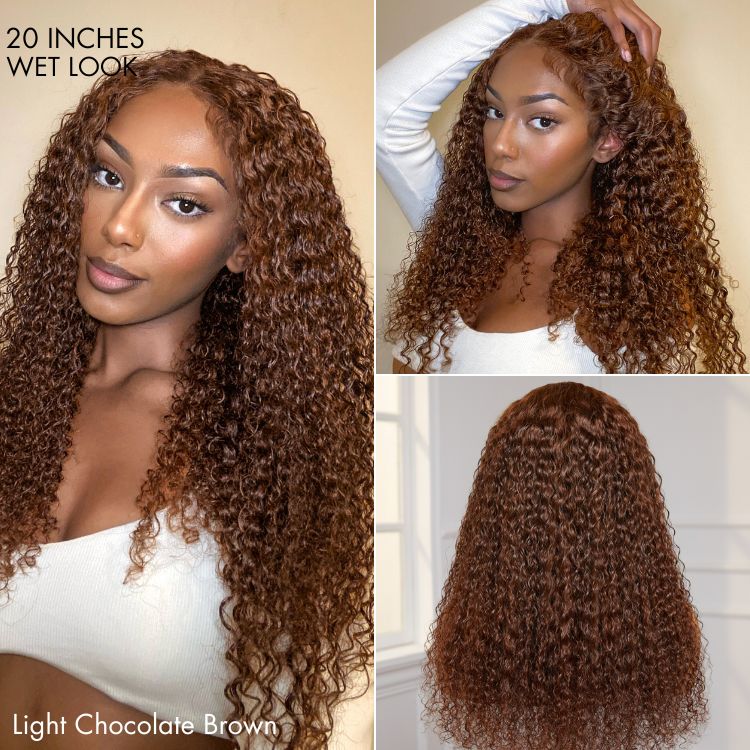 Glueless Curly 5X5 Closure Human Hair Wig - Red | 10"-28"