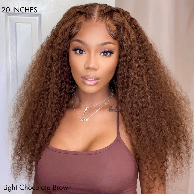 Glueless Curly 5X5 Closure Human Hair Wig - Red | 10"-28"