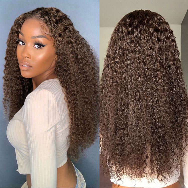 Glueless Curly 5X5 Closure Human Hair Wig - Red | 10"-28"