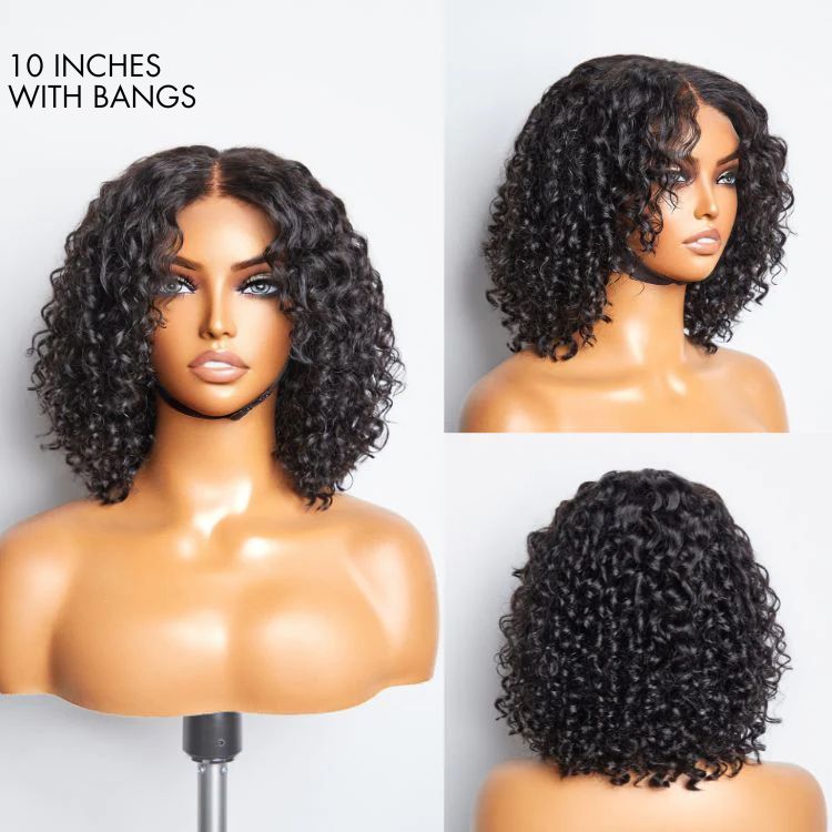 Glueless Curly 4X4 Closure Human Hair Wig | 8"-14"