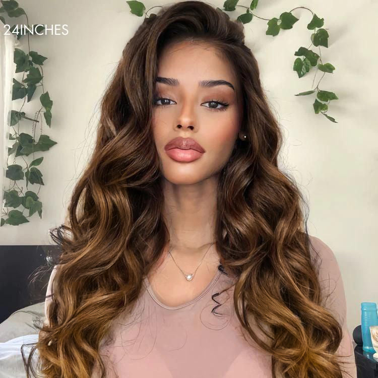 Glueless HD Lace Body Wave T-Part Lace Human Hair Wig - Red | 10"-28"