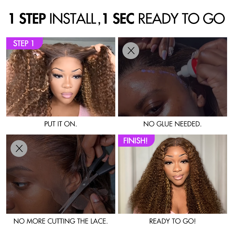 Glueless HD Lace Curly T-Part Lace Human Hair Wig - Grey | 10"-28"