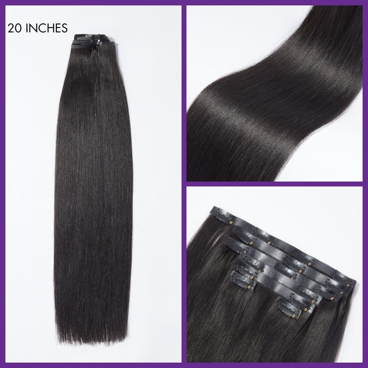 Kinky Straight Human Hair Wig - Grey with Bangs | 10"-28"