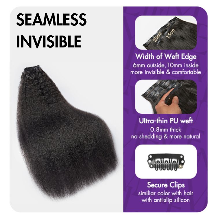 Kinky Straight Human Hair Wig - Blonde | 10"-28"