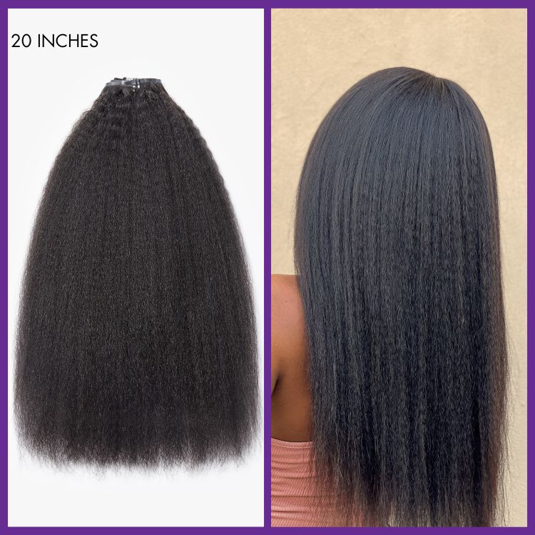 Kinky Straight Human Hair Wig - Blonde | 10"-28"