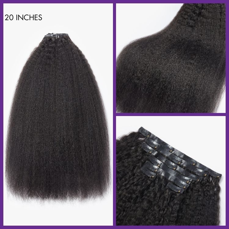 Kinky Straight Human Hair Wig - Blonde | 10"-28"