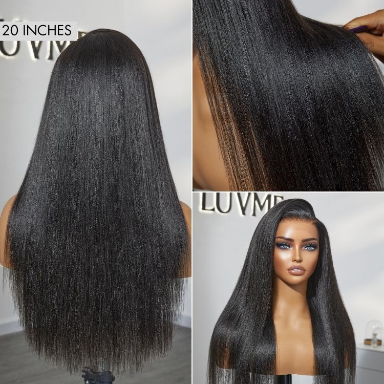 Glueless HD Lace Kinky Straight T-Part Lace Human Hair Wig - Blonde | 10"-28"