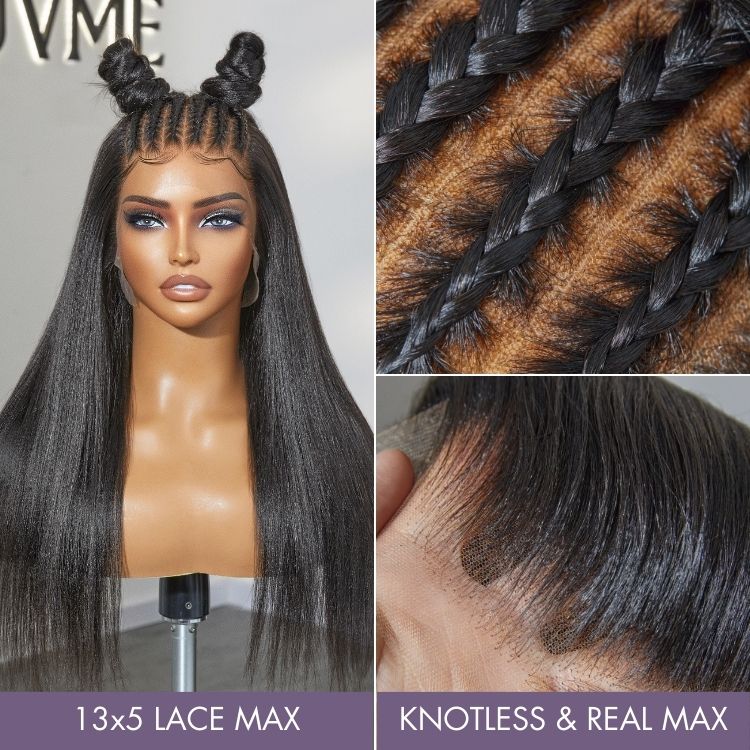 Glueless HD Lace Kinky Straight T-Part Lace Human Hair Wig - Blonde | 10"-28"