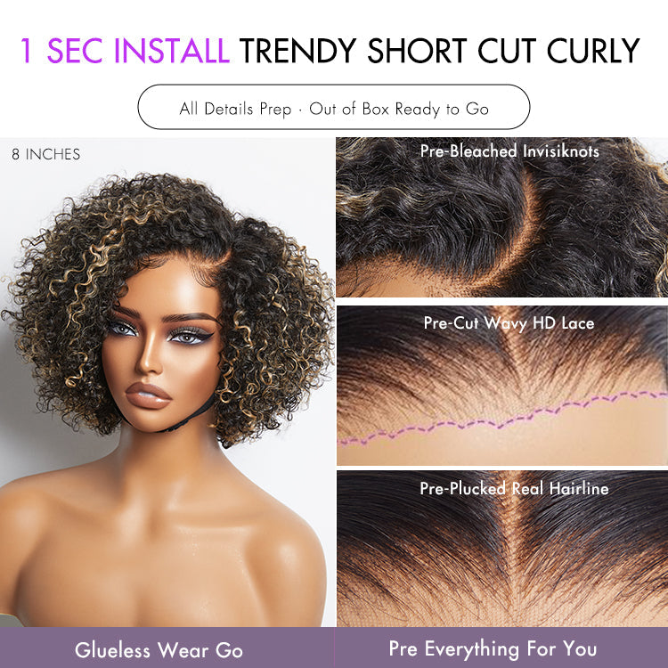 Glueless HD Lace Pixie T-Part Lace Human Hair Wig | 8"-14"