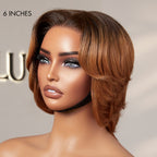 Glueless HD Lace Pixie T-Part Lace Human Hair Wig - Red | 8"-14"