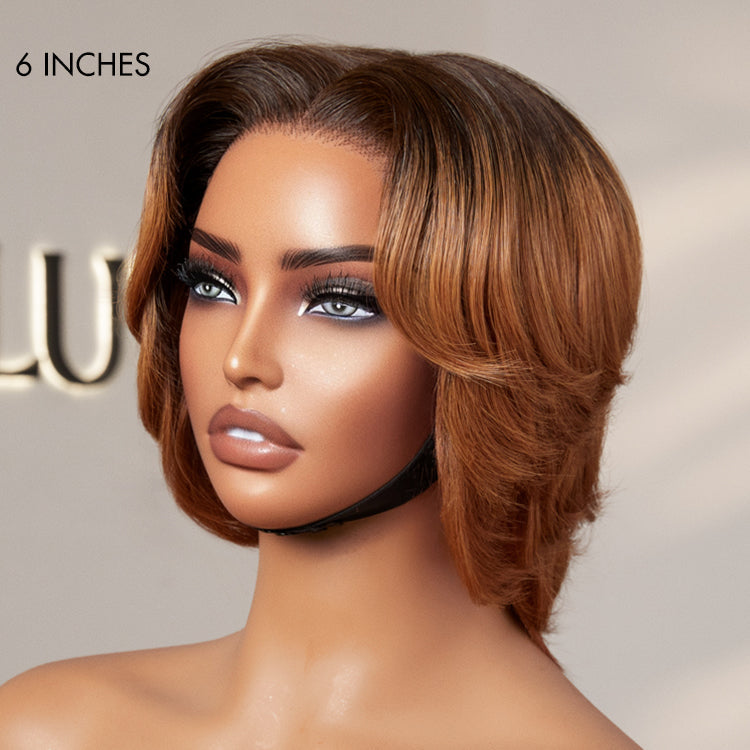 Glueless HD Lace Pixie T-Part Lace Human Hair Wig - Red | 8"-14"
