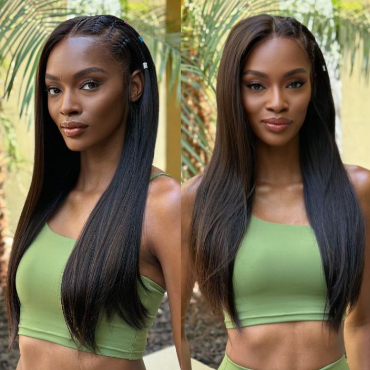 Glueless HD Lace Straight T-Part Lace Human Hair Wig - Blonde 200% Density | 10"-28"