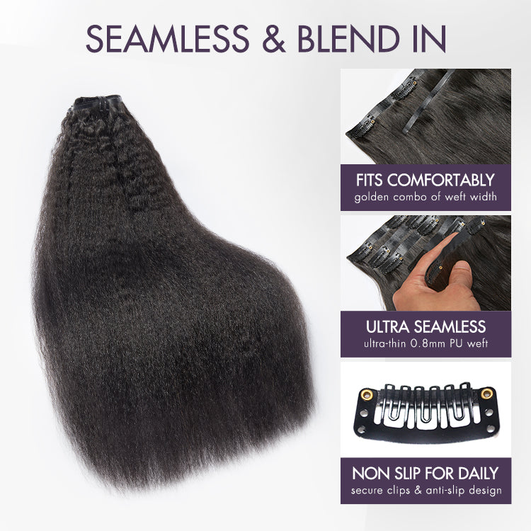 Kinky Straight Human Hair Wig - Blonde | 10"-28"
