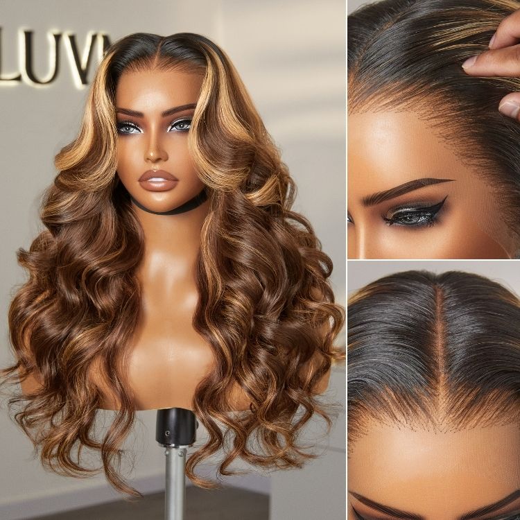 Glueless HD Lace Loose Wave T-Part Lace Human Hair Wig - Red | 10"-28"