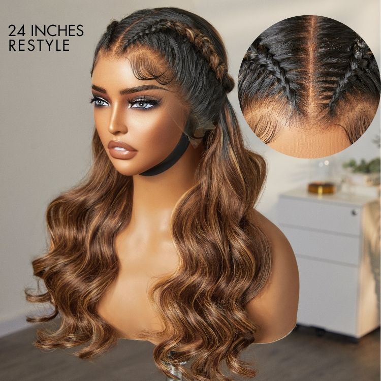Glueless HD Lace Loose Wave T-Part Lace Human Hair Wig - Red | 10"-28"