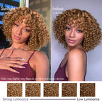 Glueless Pixie Human Hair Wig - Blonde with Bangs | 8"-14"