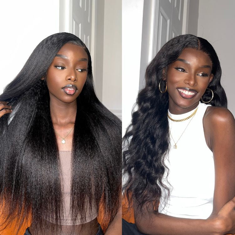 Glueless HD Lace Kinky Straight T-Part Lace Human Hair Wig | 8"-14"