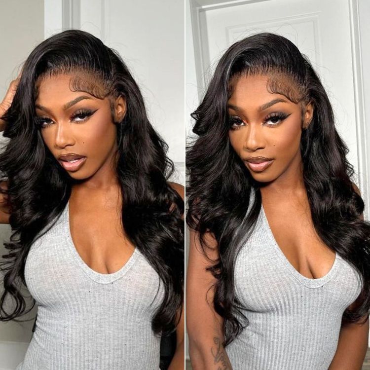 Glueless HD Lace Body Wave T-Part Lace Human Hair Wig - Blonde | 10"-28"