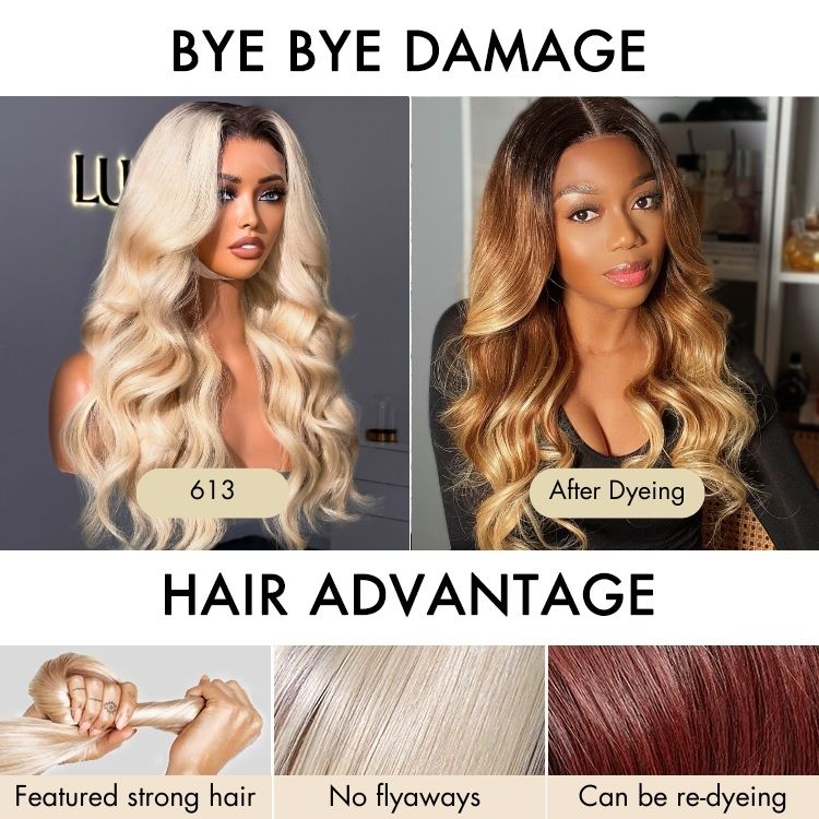 Glueless HD Lace Loose Wave T-Part Lace Human Hair Wig - Red | 10"-28"