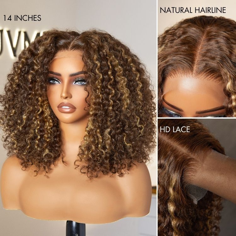 Glueless HD Lace Curly T-Part Lace Human Hair Wig - Grey | 10"-28"