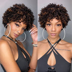 Glueless Pixie Human Hair Wig - Red | 8"-14"