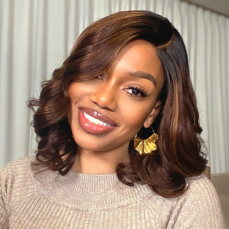Glueless HD Lace Loose Wave T-Part Lace Human Hair Wig - Red | 8"-14"
