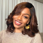 Glueless HD Lace Loose Wave T-Part Lace Human Hair Wig - Red | 8"-14"