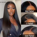 Glueless HD Lace Straight T-Part Lace Human Hair Wig 180% Density | 10"-28"