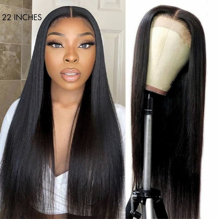 Glueless Straight T-Part Lace Human Hair Wig - Blonde | 10"-28"