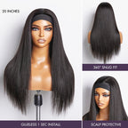 Glueless Straight Headband Human Hair Wig with Bangs | 8"-14"