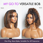 Glueless Bob T-Part Lace Human Hair Wig - Red | 8"-14"