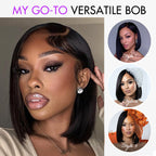 Glueless Bob T-Part Lace Human Hair Wig - Blonde | 8"-14"