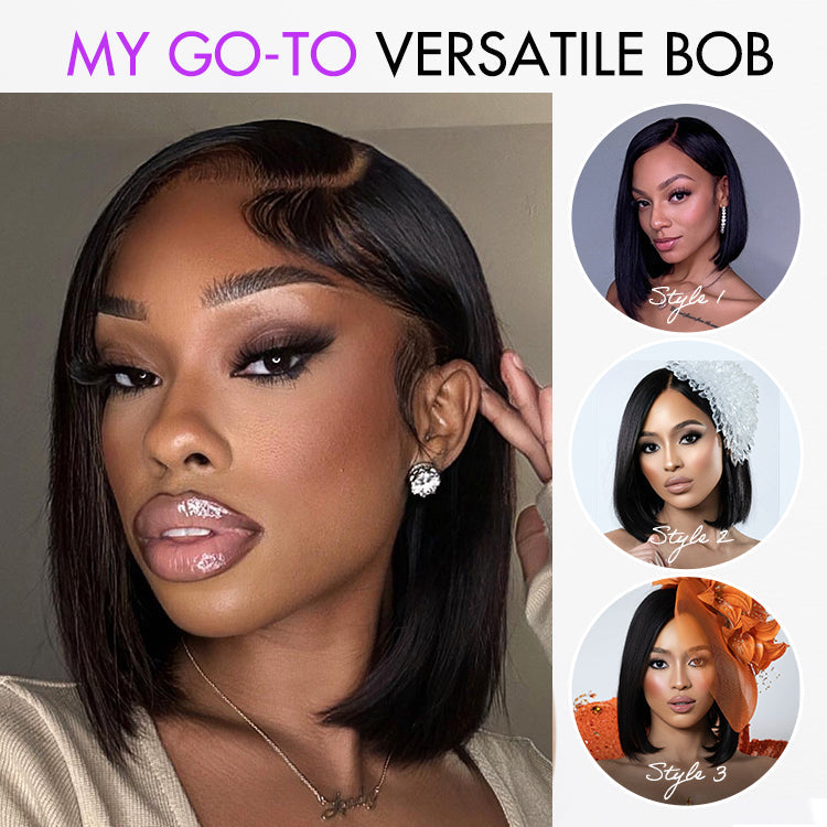 Glueless Bob T-Part Lace Human Hair Wig - Blonde | 8"-14"